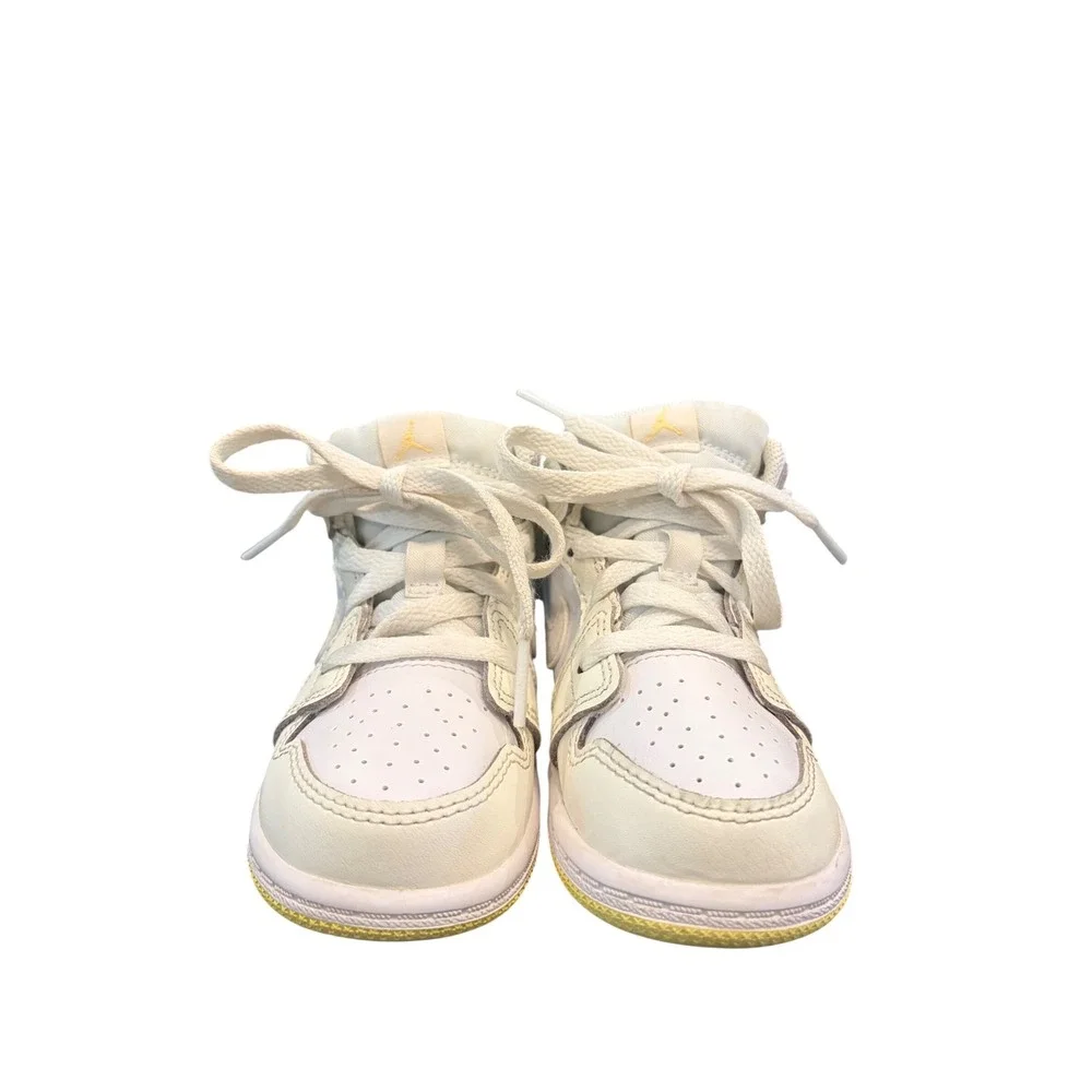 Nike Air Jordan 1 Mid Toddler Size 7C Sail White Laser Orange Shoes FD8782-181